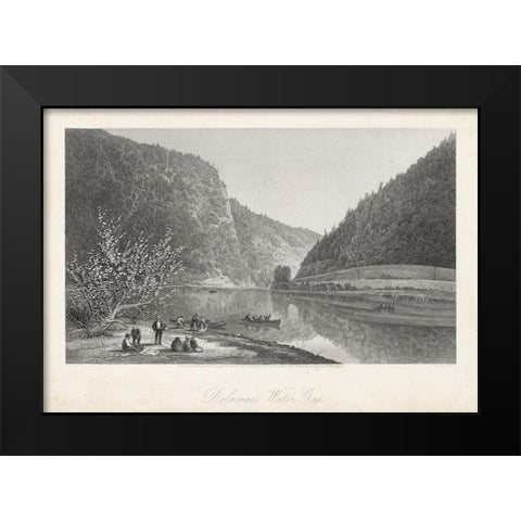 Delaware Water Gap Black Modern Wood Framed Art Print by Bryant, William Cullen