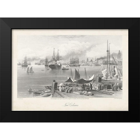 New Orleans Black Modern Wood Framed Art Print by Bryant, William Cullen