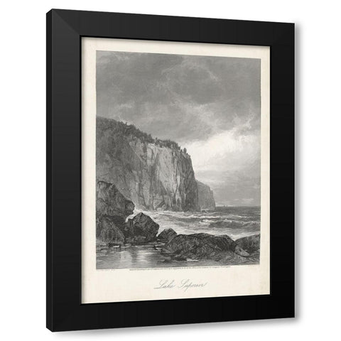 Lake Superior Black Modern Wood Framed Art Print by Bryant, William Cullen