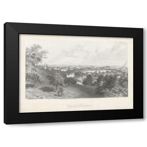 City of Providence Black Modern Wood Framed Art Print with Double Matting by Bryant, William Cullen
