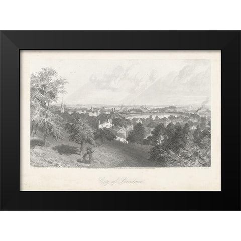 City of Providence Black Modern Wood Framed Art Print by Bryant, William Cullen