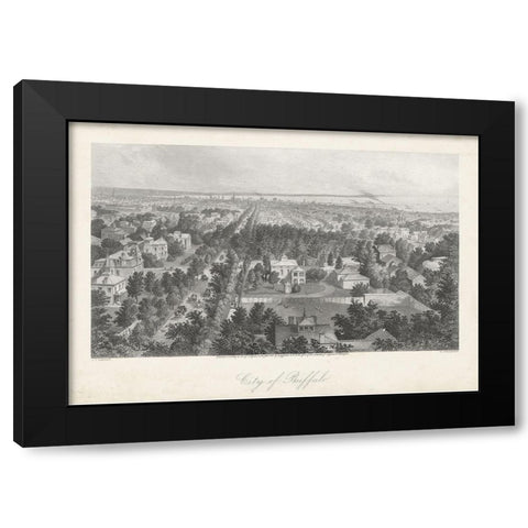 City of Buffalo Black Modern Wood Framed Art Print by Bryant, William Cullen