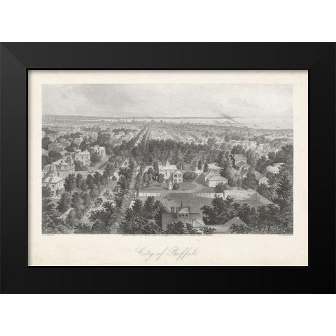 City of Buffalo Black Modern Wood Framed Art Print by Bryant, William Cullen