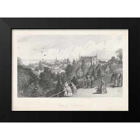 City of Cleveland Black Modern Wood Framed Art Print by Bryant, William Cullen