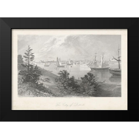 City of Detroit Black Modern Wood Framed Art Print by Bryant, William Cullen