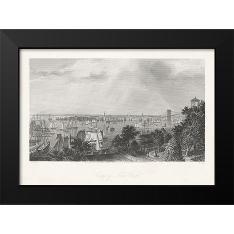 City of New York Black Modern Wood Framed Art Print by Bryant, William Cullen