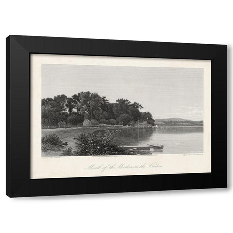 Mouth of the Moodna-on the Hudson Black Modern Wood Framed Art Print by Bryant, William Cullen