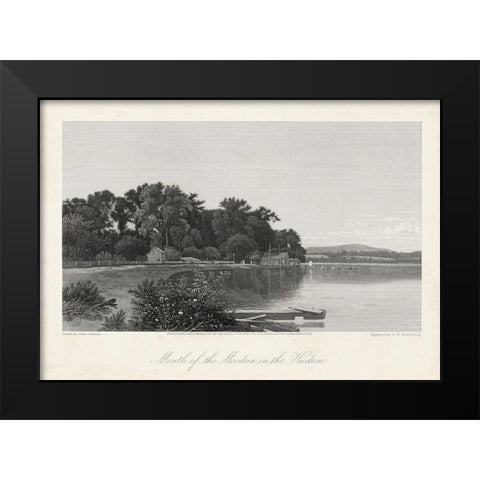 Mouth of the Moodna-on the Hudson Black Modern Wood Framed Art Print by Bryant, William Cullen