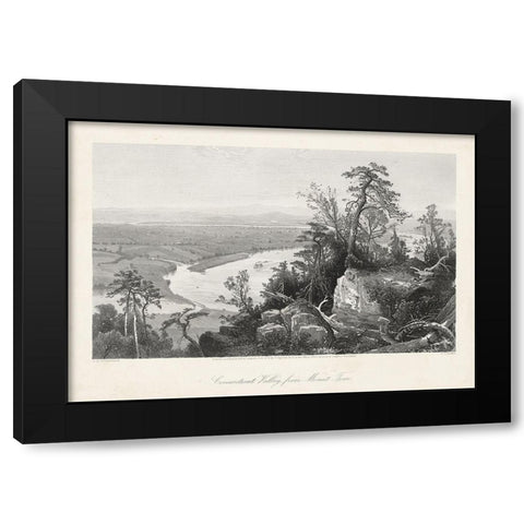 Connecticut Valley from Mount Tom Black Modern Wood Framed Art Print by Bryant, William Cullen