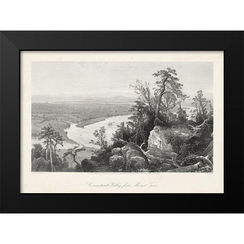 Connecticut Valley from Mount Tom Black Modern Wood Framed Art Print by Bryant, William Cullen