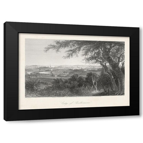 City of Baltimore Black Modern Wood Framed Art Print by Bryant, William Cullen