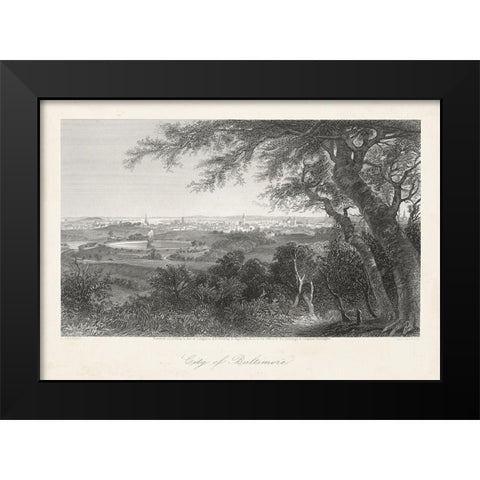 City of Baltimore Black Modern Wood Framed Art Print by Bryant, William Cullen