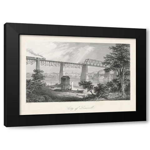City of Louisville Black Modern Wood Framed Art Print by Bryant, William Cullen