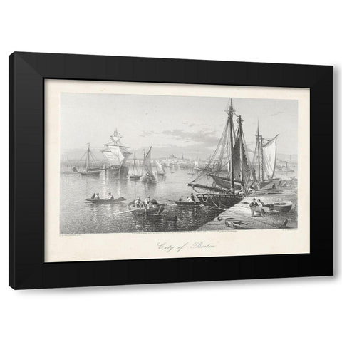 City of Boston Black Modern Wood Framed Art Print by Bryant, William Cullen