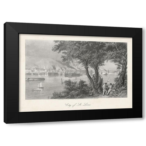 City of St. Louis Black Modern Wood Framed Art Print by Bryant, William Cullen