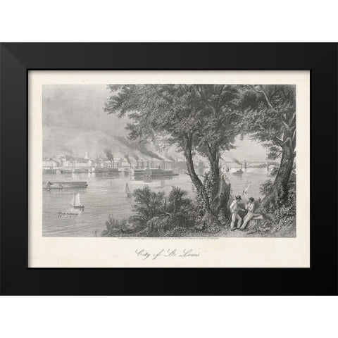 City of St. Louis Black Modern Wood Framed Art Print by Bryant, William Cullen