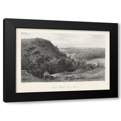 East Rock-New Haven Black Modern Wood Framed Art Print with Double Matting by Bryant, William Cullen
