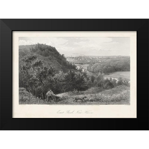 East Rock-New Haven Black Modern Wood Framed Art Print by Bryant, William Cullen
