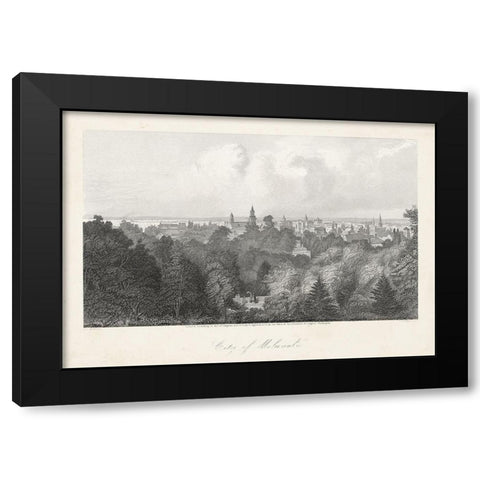 City of Milwaukee Black Modern Wood Framed Art Print with Double Matting by Bryant, William Cullen