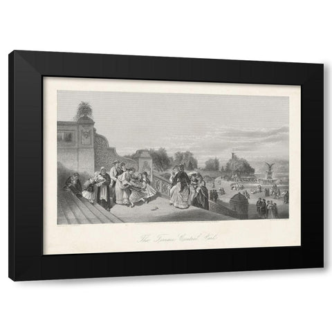 The Terrace-Central Park Black Modern Wood Framed Art Print by Bryant, William Cullen