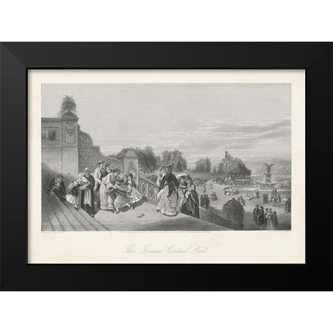 The Terrace-Central Park Black Modern Wood Framed Art Print by Bryant, William Cullen