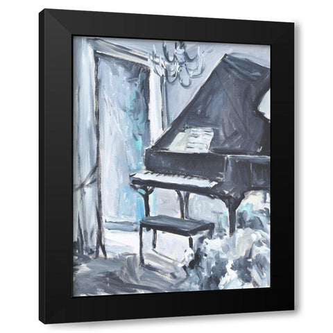 Piano Blues I Black Modern Wood Framed Art Print by Stevens, Allayn