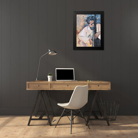 Listen to the Music I Black Modern Wood Framed Art Print by Stevens, Allayn
