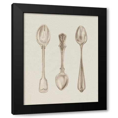 Silver Spoon I Black Modern Wood Framed Art Print with Double Matting by Popp, Grace