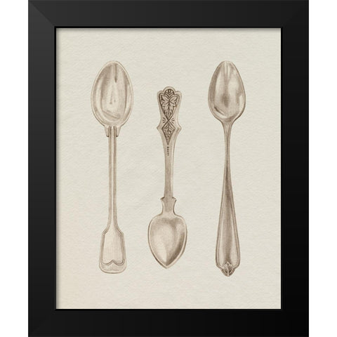 Silver Spoon I Black Modern Wood Framed Art Print by Popp, Grace