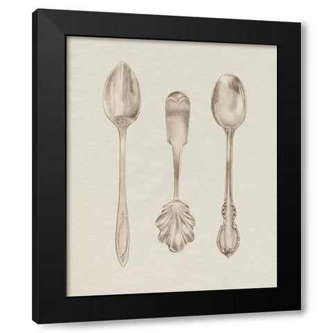 Silver Spoon II Black Modern Wood Framed Art Print with Double Matting by Popp, Grace