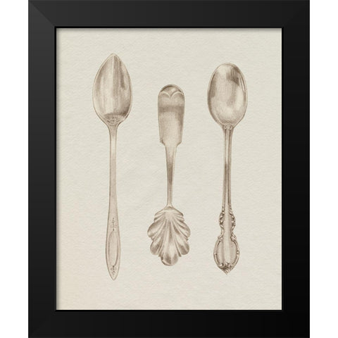 Silver Spoon II Black Modern Wood Framed Art Print by Popp, Grace