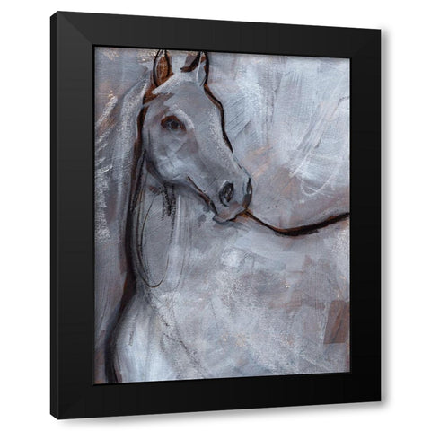 White Horse Contour I Black Modern Wood Framed Art Print by Parker, Jennifer Paxton
