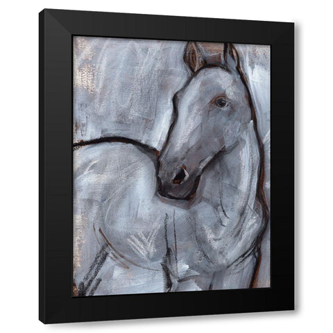 White Horse Contour II Black Modern Wood Framed Art Print by Parker, Jennifer Paxton