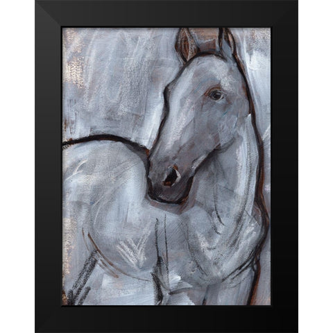White Horse Contour II Black Modern Wood Framed Art Print by Parker, Jennifer Paxton