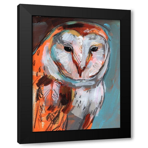 Optic Owl I Black Modern Wood Framed Art Print by Parker, Jennifer Paxton
