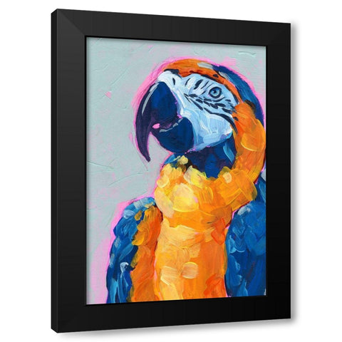 Pop Art Parrot I Black Modern Wood Framed Art Print with Double Matting by Parker, Jennifer Paxton