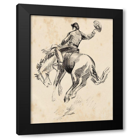King of the Rodeo II Black Modern Wood Framed Art Print by Parker, Jennifer Paxton