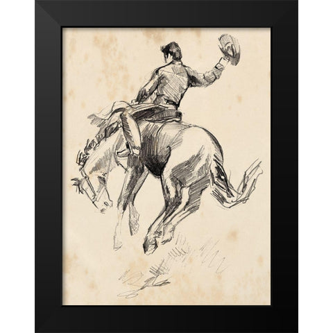 King of the Rodeo II Black Modern Wood Framed Art Print by Parker, Jennifer Paxton