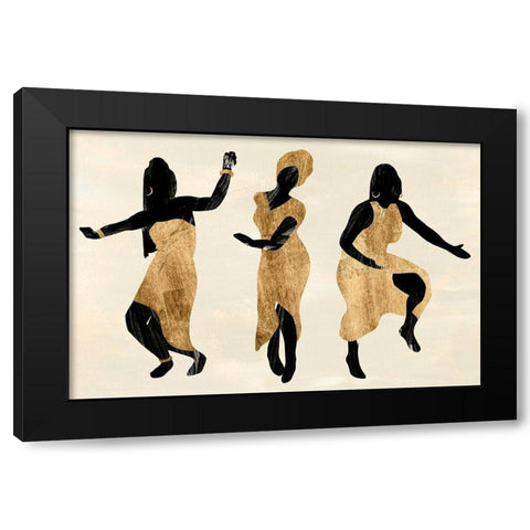 Celebration Dance I Black Modern Wood Framed Art Print by Warren, Annie