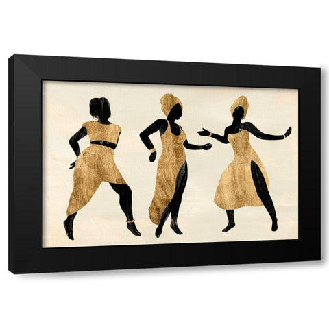 Celebration Dance II Black Modern Wood Framed Art Print by Warren, Annie