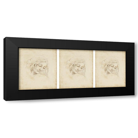 3-UP Classical Portrait Study III Black Modern Wood Framed Art Print with Double Matting by Harper, Ethan