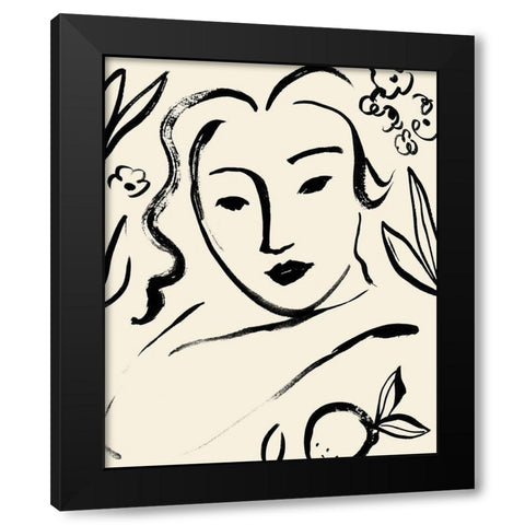 Matisses Muse Portrait I Black Modern Wood Framed Art Print by Barnes, Victoria