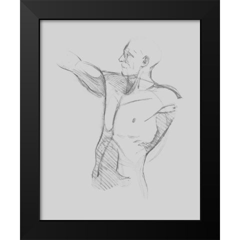 Male Torso Sketch IV Black Modern Wood Framed Art Print by Green, Jacob