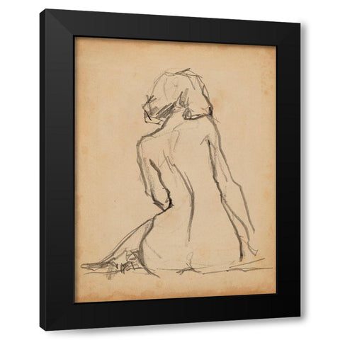 Figure Lines I Black Modern Wood Framed Art Print by Parker, Jennifer Paxton