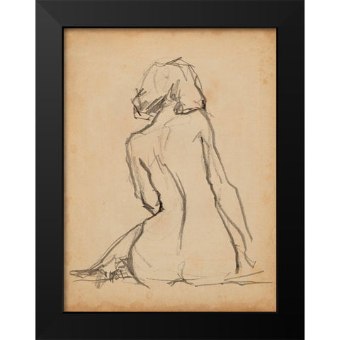 Figure Lines I Black Modern Wood Framed Art Print by Parker, Jennifer Paxton