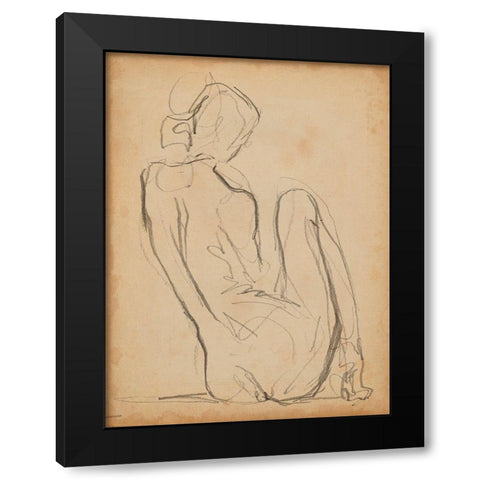 Figure Lines IV Black Modern Wood Framed Art Print by Parker, Jennifer Paxton