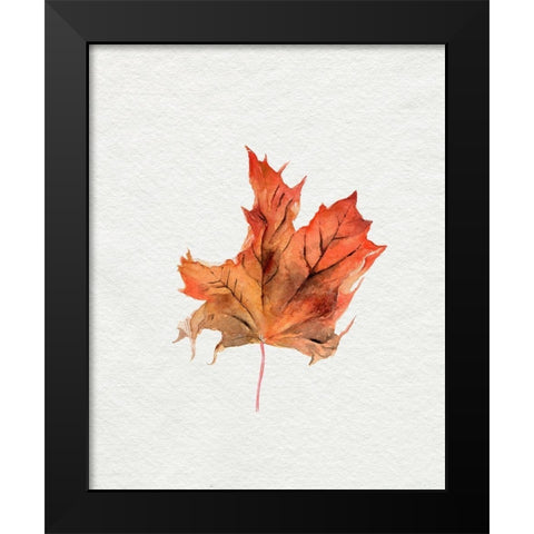 Watercolor Autumn Leaf II Black Modern Wood Framed Art Print by Parker, Jennifer Paxton