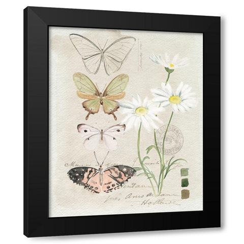 Field Notes Florals IV Black Modern Wood Framed Art Print by Parker, Jennifer Paxton
