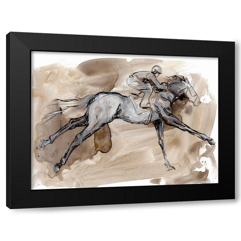 Off to the Races I Black Modern Wood Framed Art Print by Parker, Jennifer Paxton