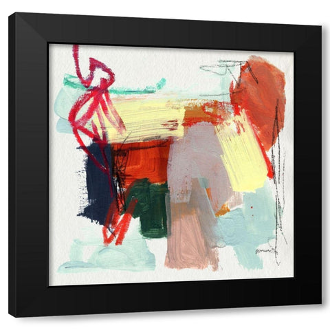 Abstract Metro Maps II Black Modern Wood Framed Art Print by Parker, Jennifer Paxton